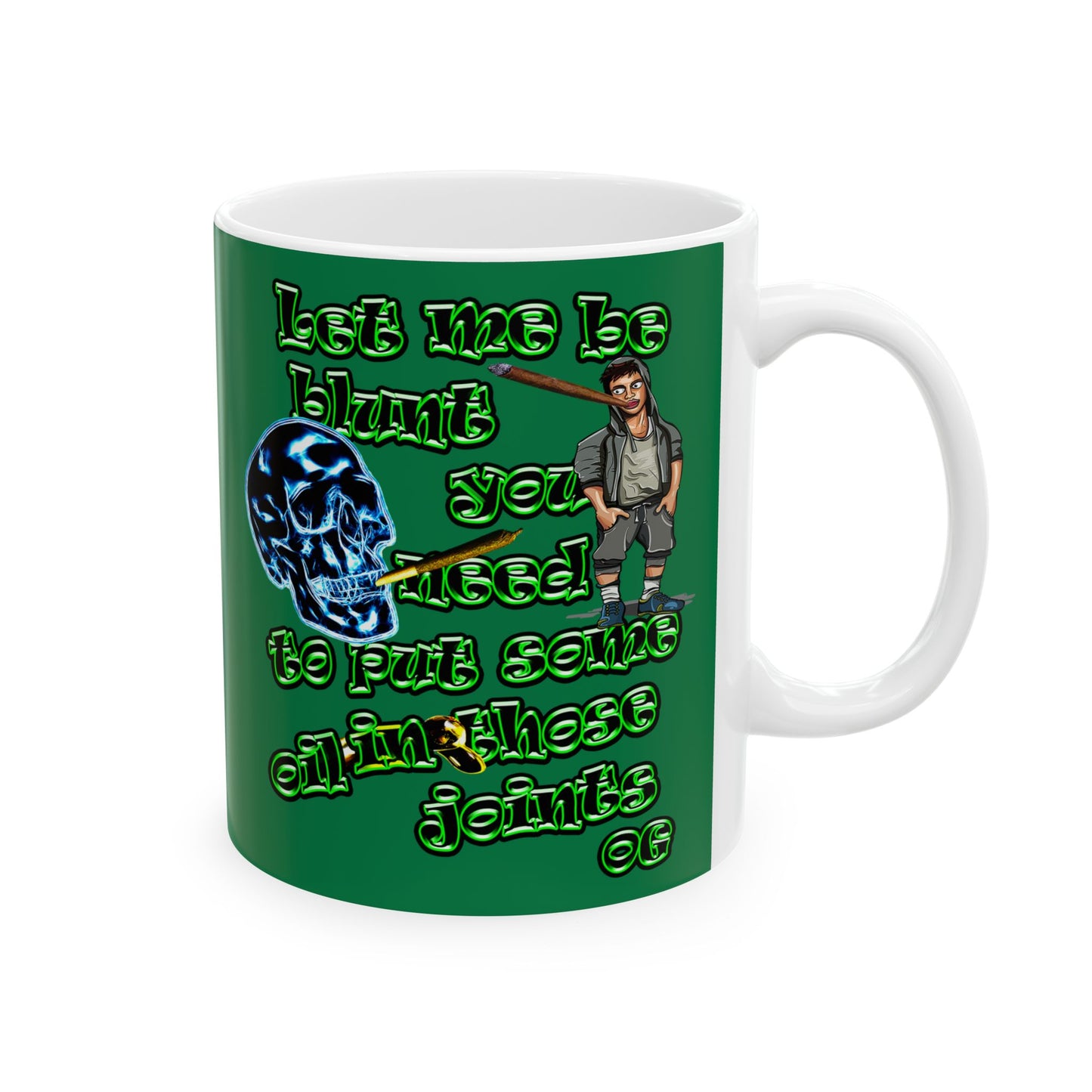 og - White Mug (dark green)