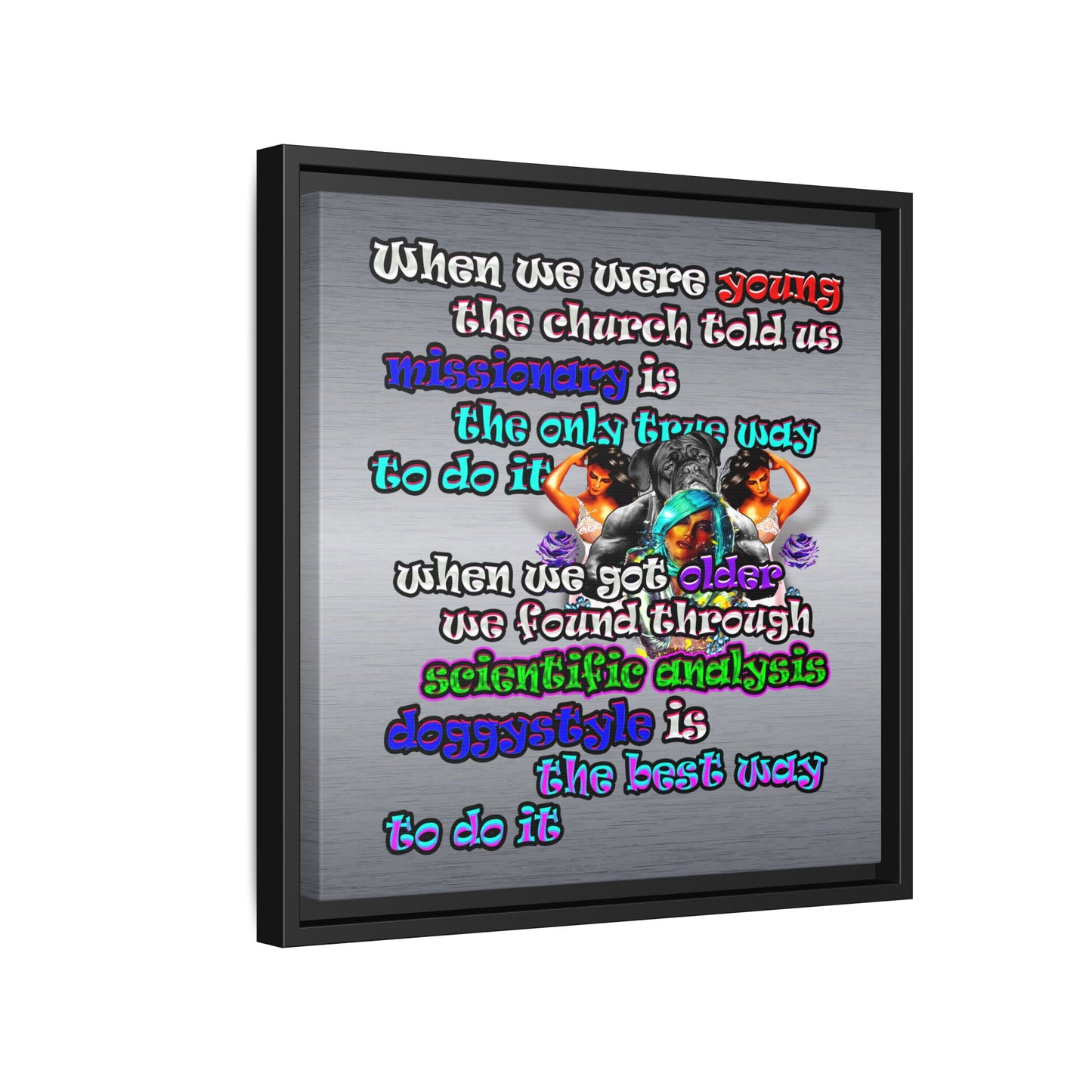 doggystyle - framed canvas art (brushed nickel)