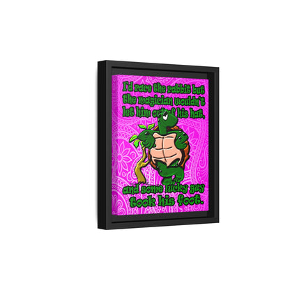 turtle race - framed canvas art (pink swirl)