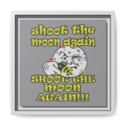shoot the moon again - framed canvas art (grey)