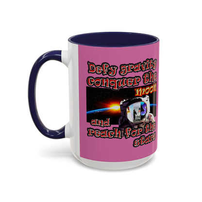 defy conquer reach - Accent Mug (light pink)