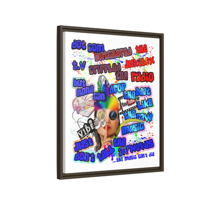 drop the beat - framed canvas art (white)