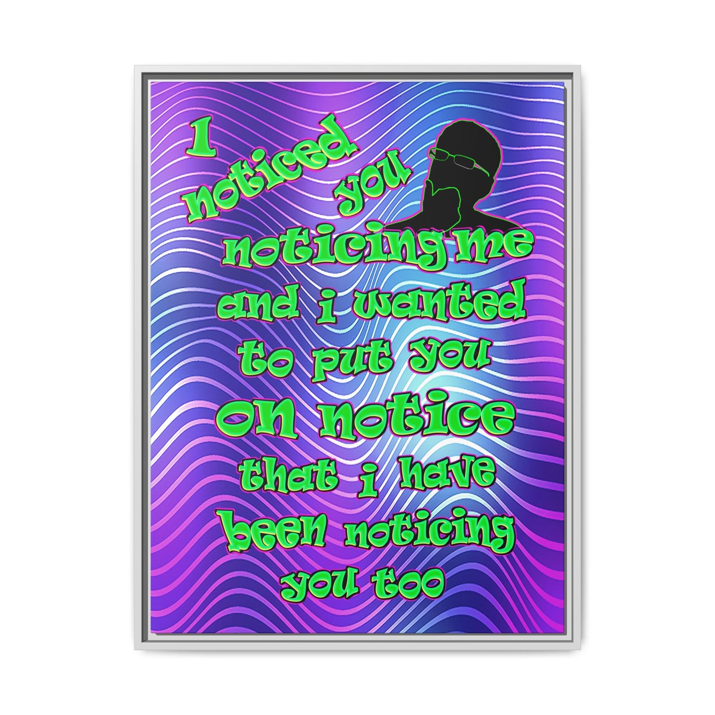 noticed you noticing - framed canvas art (purple wave)