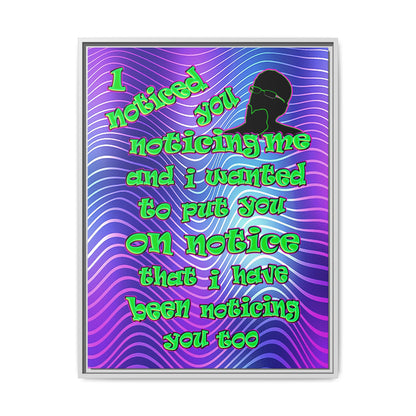 noticed you noticing - framed canvas art (purple wave)