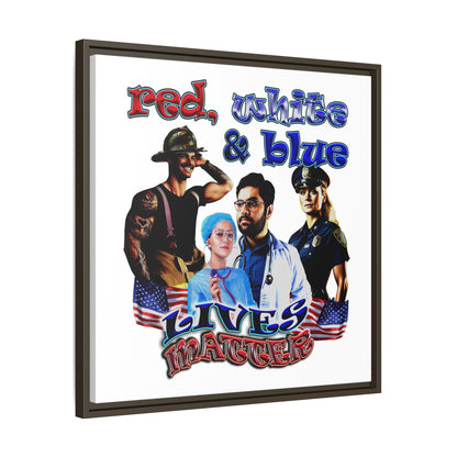 rw&b lives matter - framed canvas art (white)
