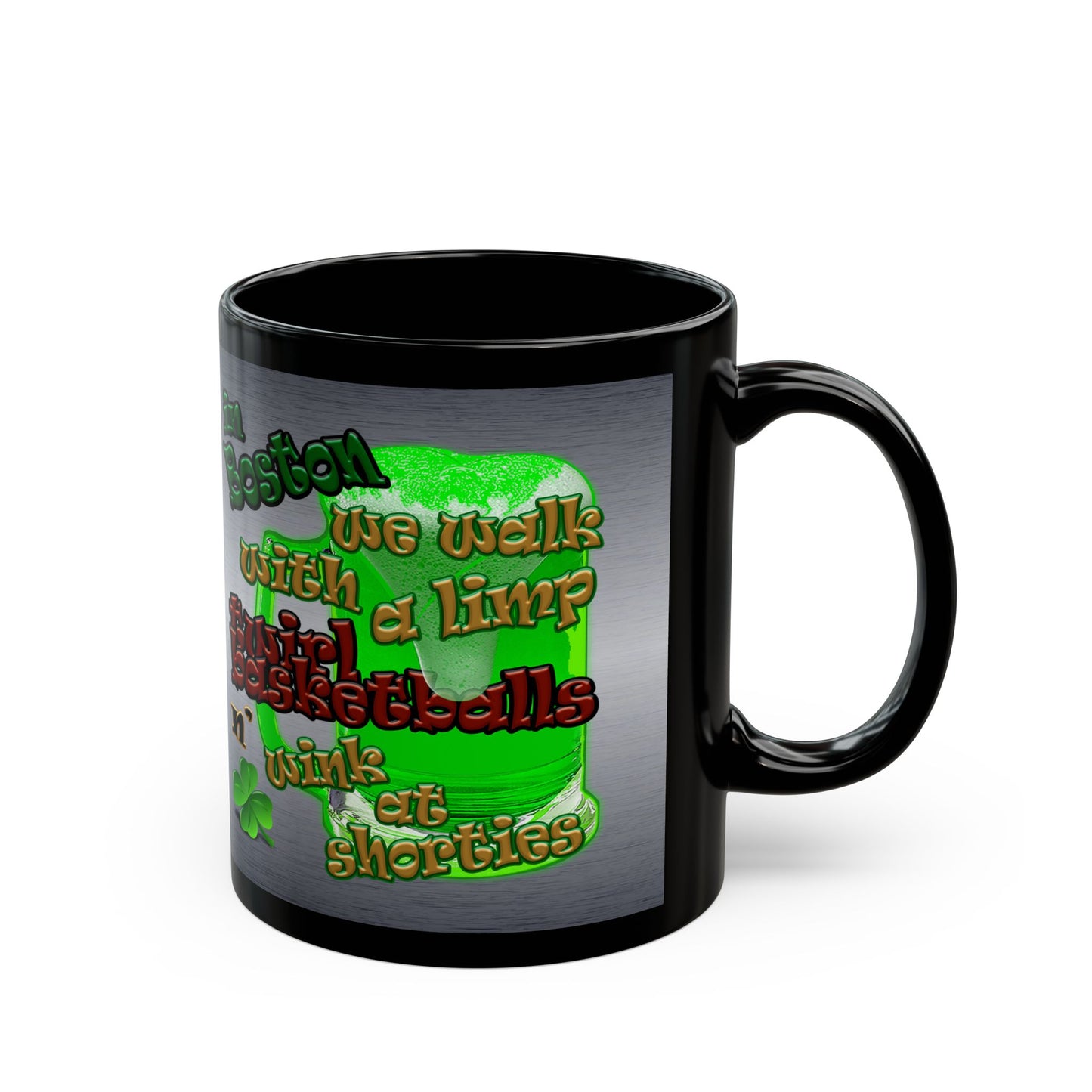 celtics logo - Black Mug (brushed nickel)