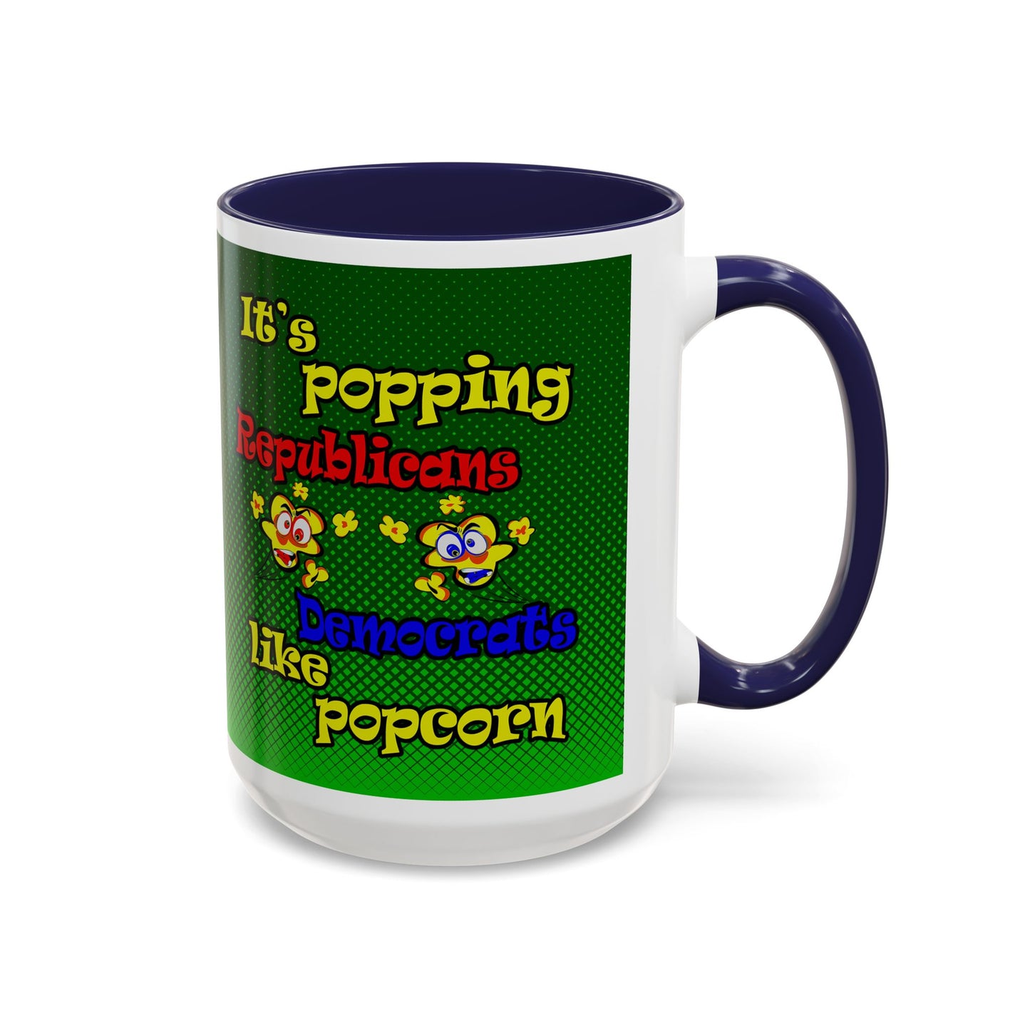 popping like popcorn - Accent Mug (logo green)