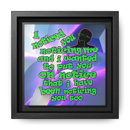 noticed you noticing - framed canvas art (grey-pink wave)