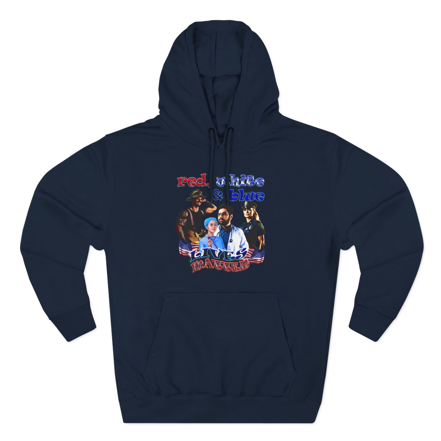 rw&b lives matter - Three-Panel Fleece Hoodie