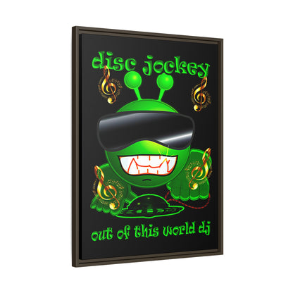 disc jockey - framed canvas art (black)
