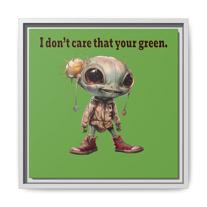 I don't care that your green - framed canvas art (green)