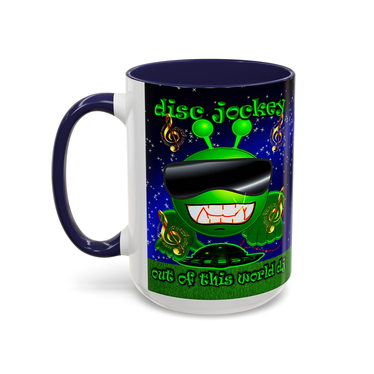 disc jockey - Accent Mug ('snoops' background)