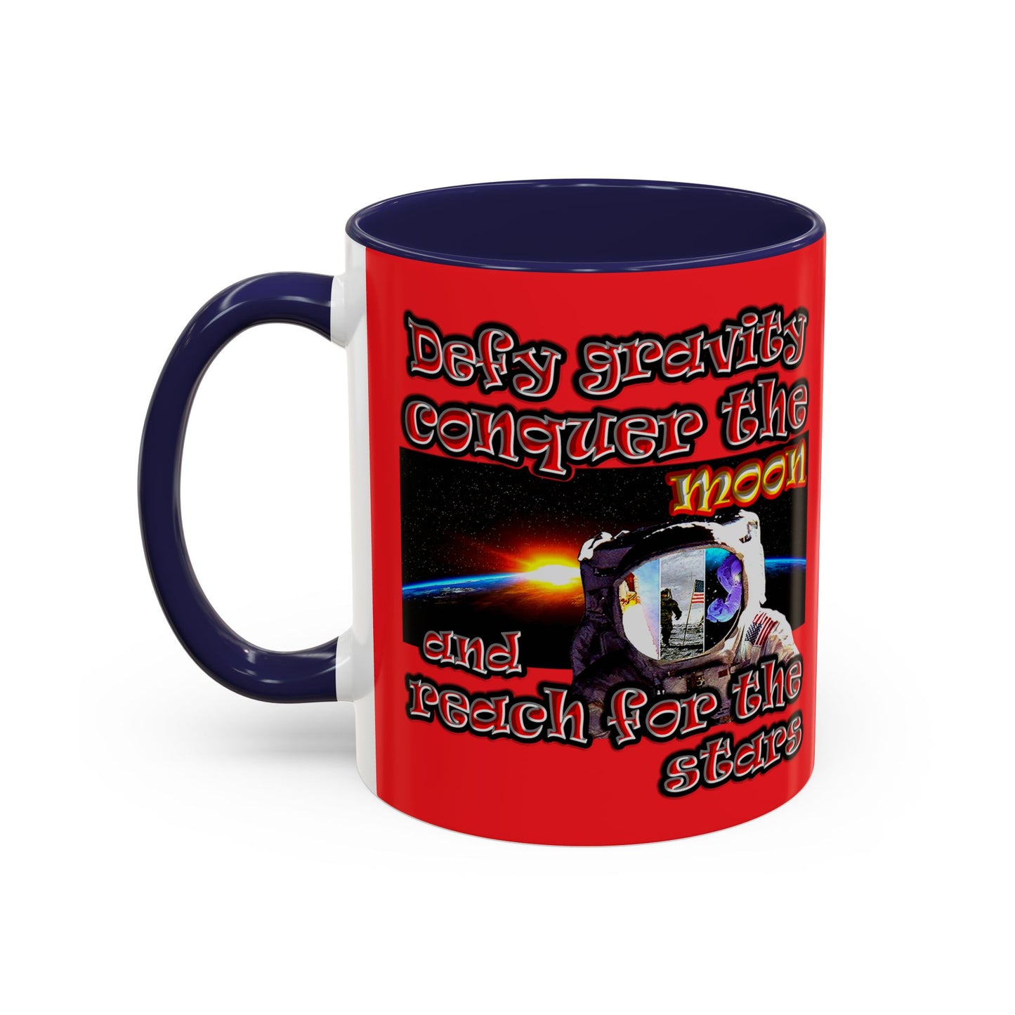defy conquer reach - Accent Mug (red)