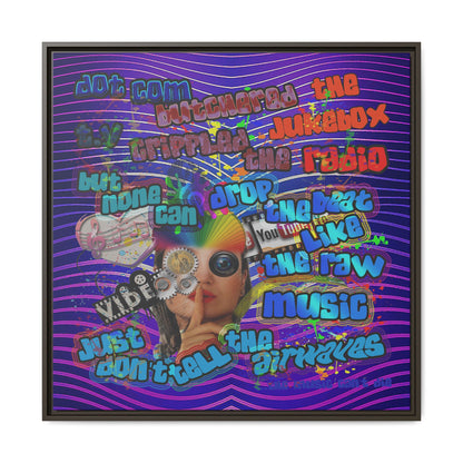 drop the beat - framed canvas art (purple wave)