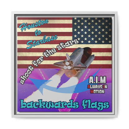 shoot for the stars - framed canvas art (purple-pink wave)