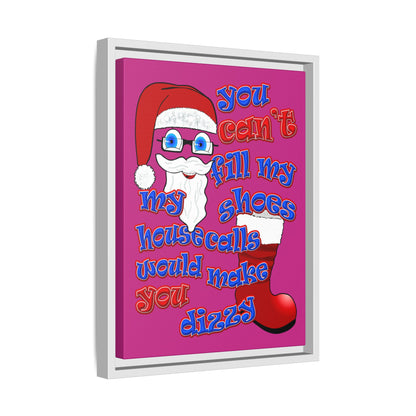 santa's shoes - framed canvas art (pink)