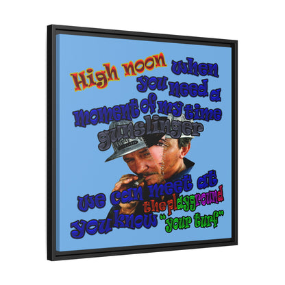 high noon - framed canvas art (light blue)