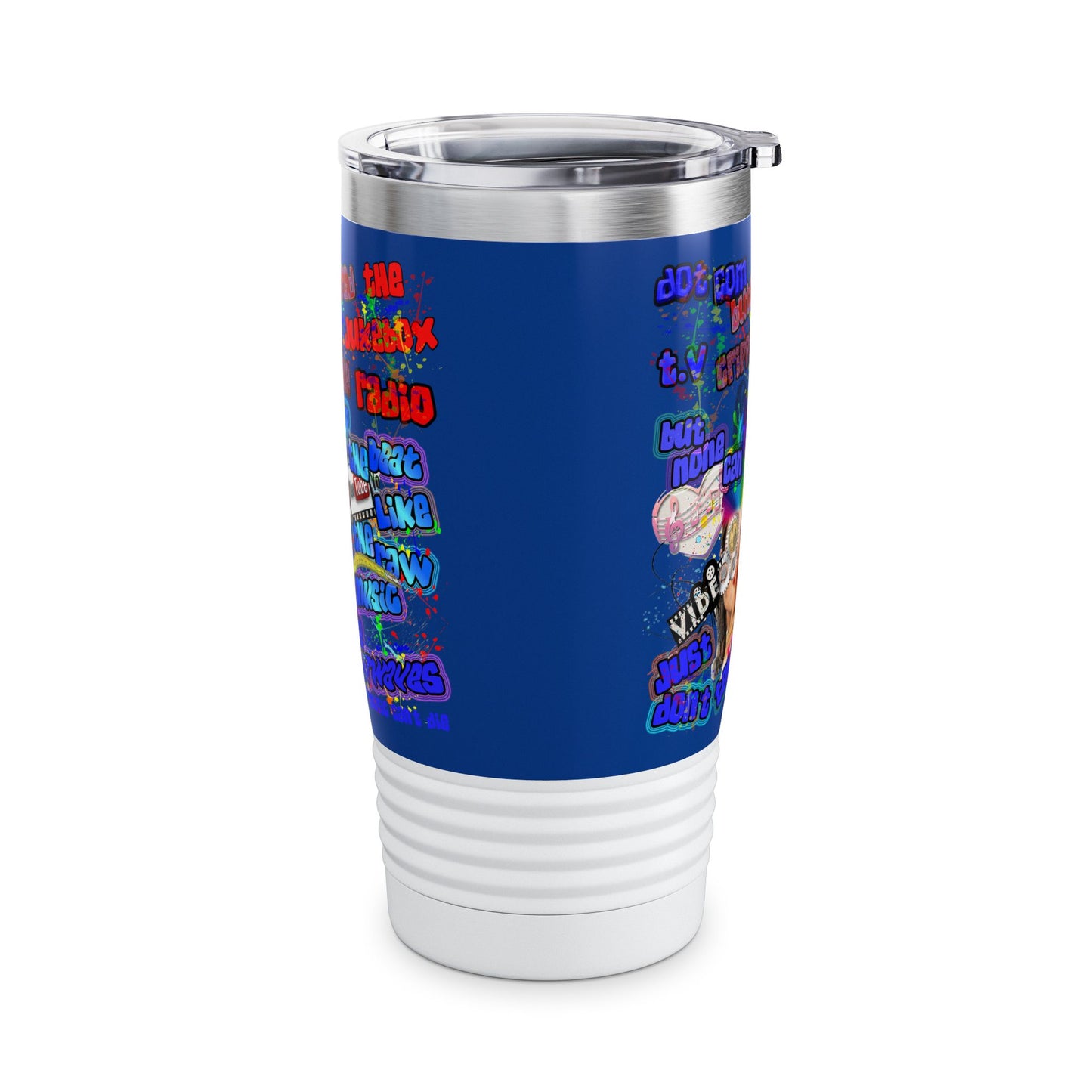 drop the beat - Ringneck Tumbler, 20oz (dark blue)