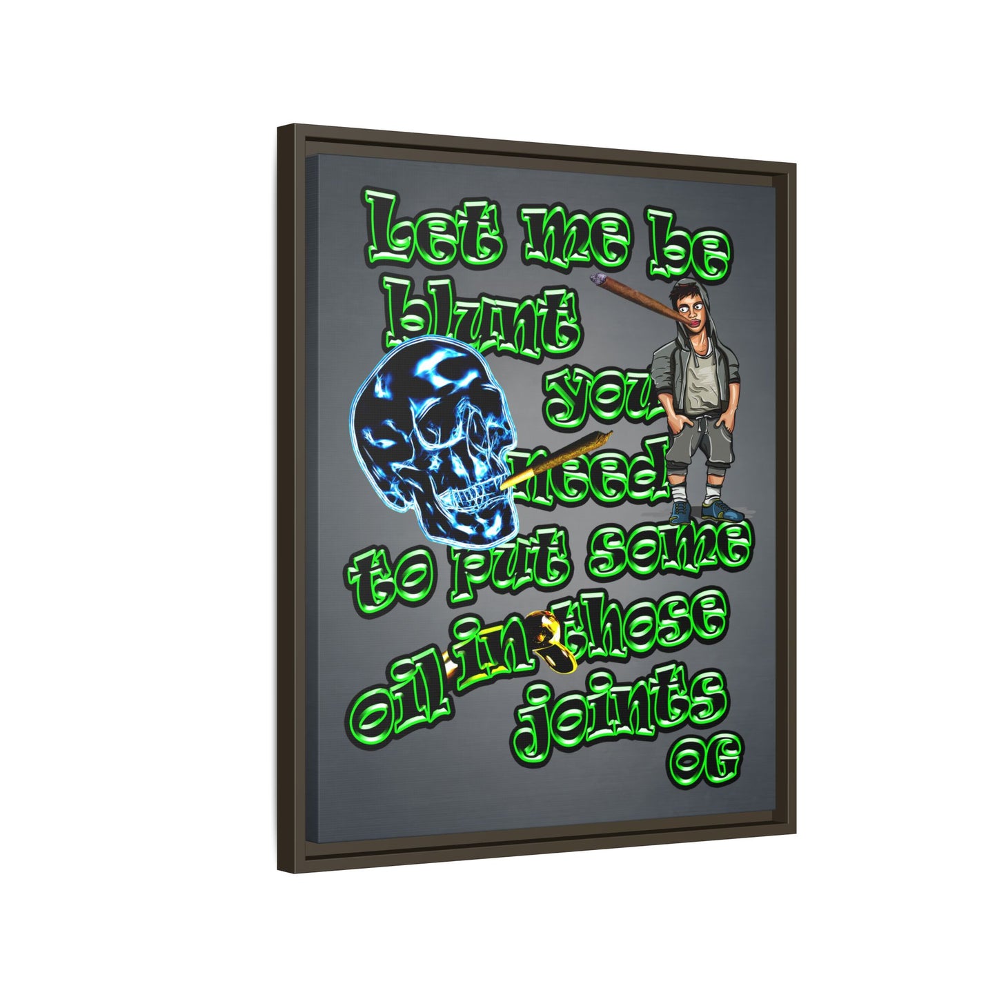 og - framed canvas art (grey-light grey)