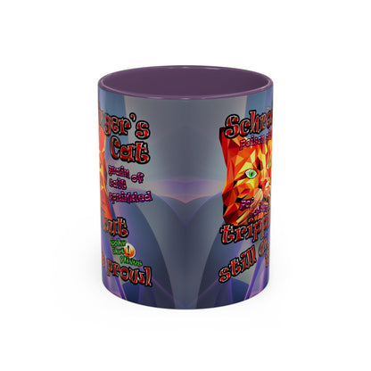 schrodinger's cat - Accent Mug (grey-pink wave)