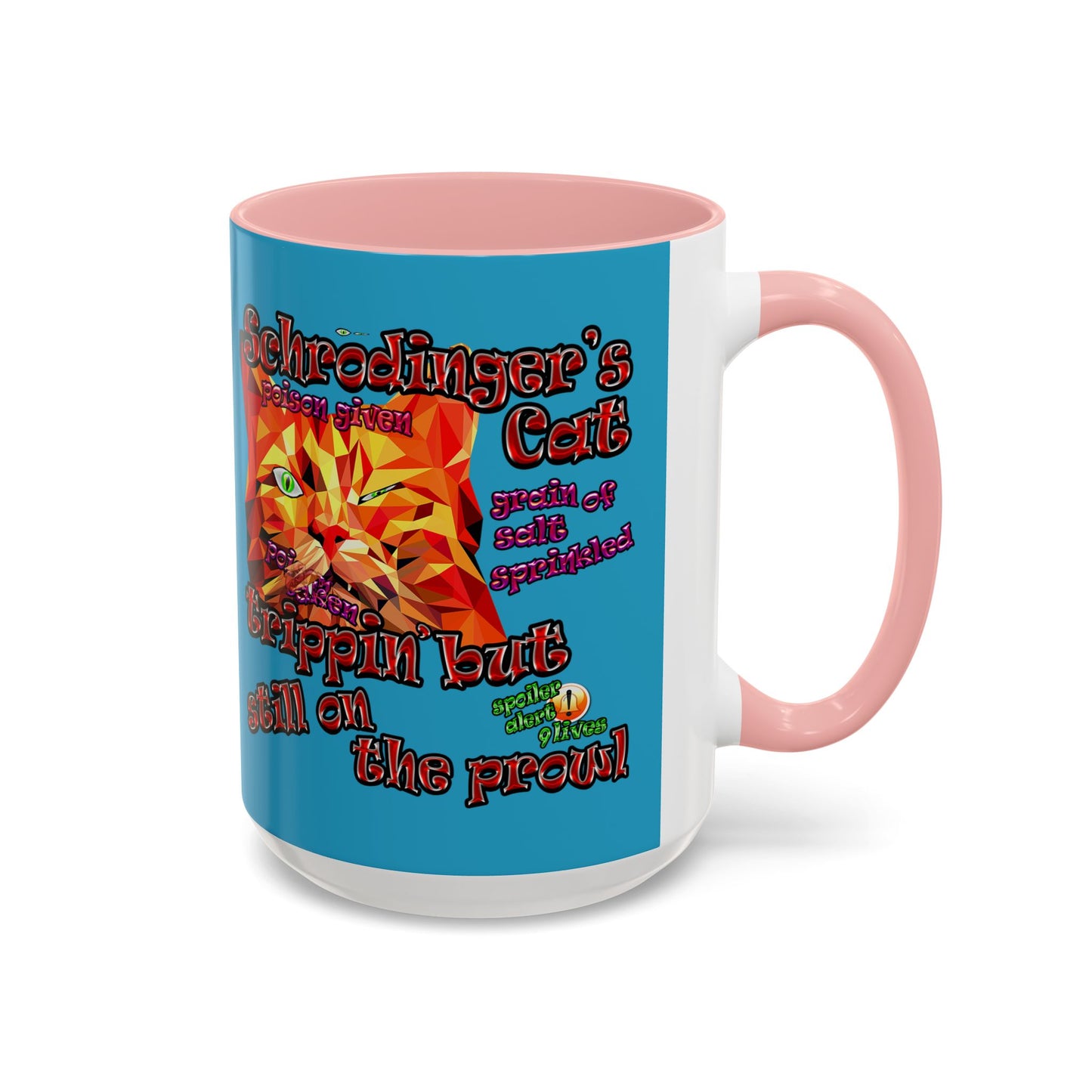 schrodinger's cat - Accent Mug (turquoise)
