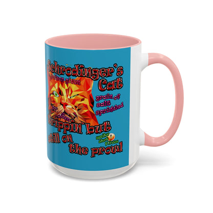 schrodinger's cat - Accent Mug (turquoise)