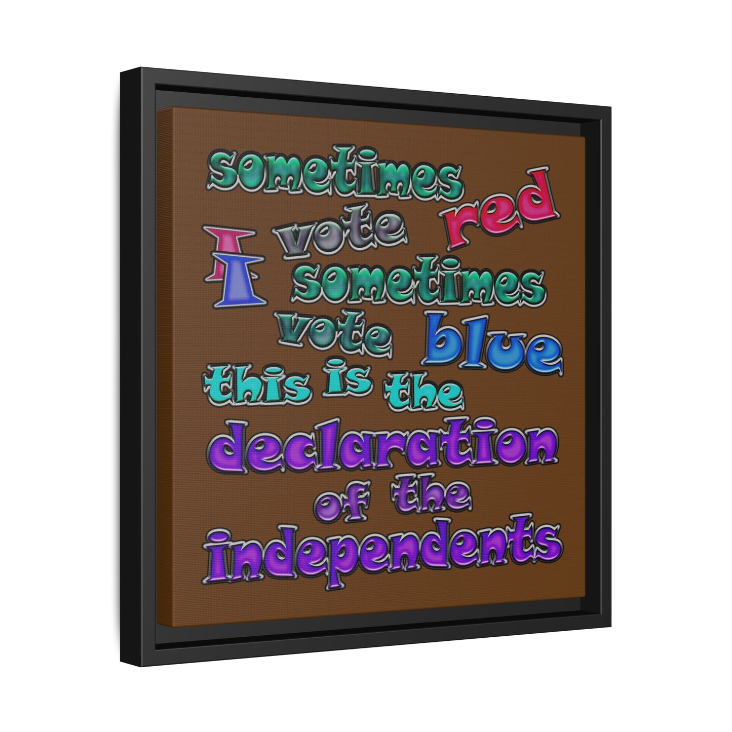 declaration of the independents - framed canvas art (brown)