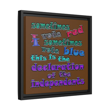 declaration of the independents - framed canvas art (brown)