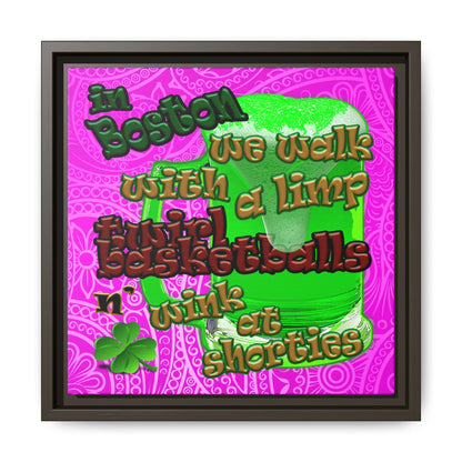 celtics logo - framed canvas art (pink swirl)