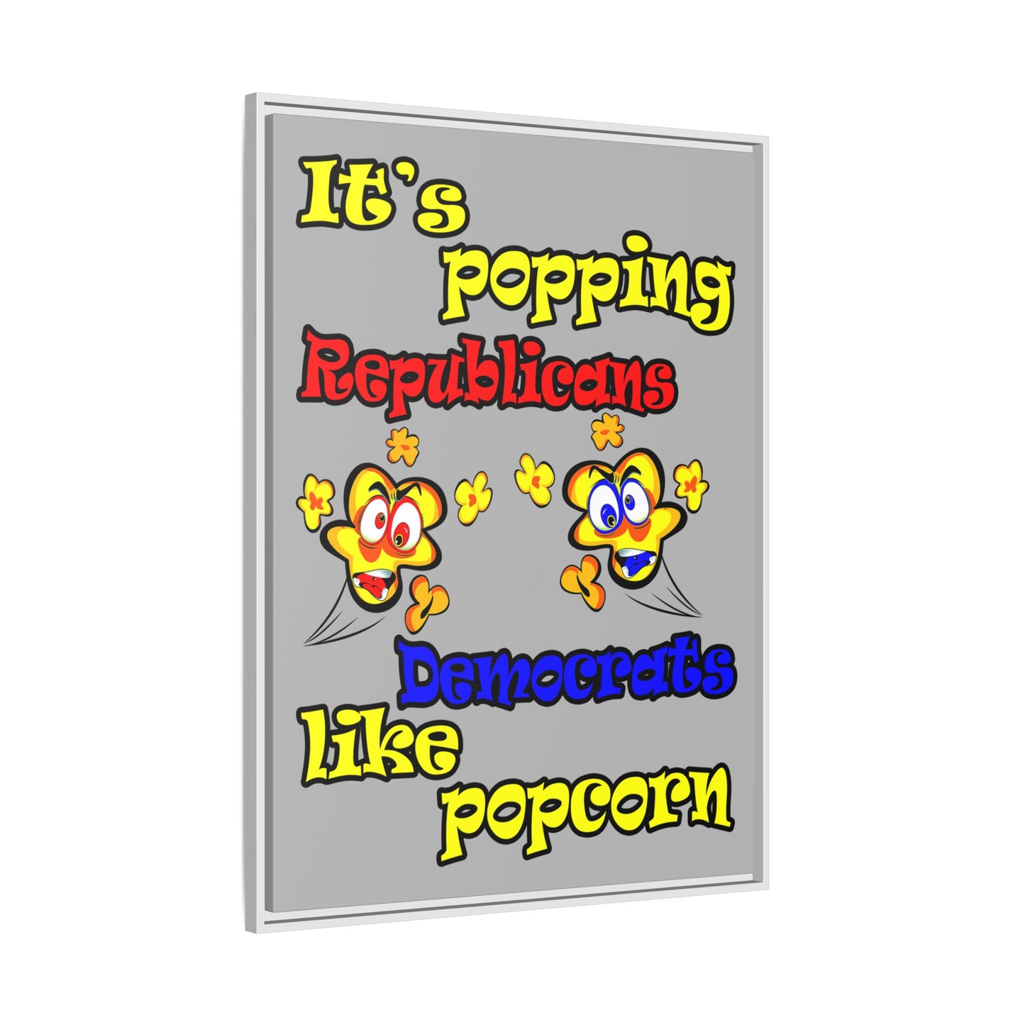 popping like popcorn - framed canvas art (light grey)