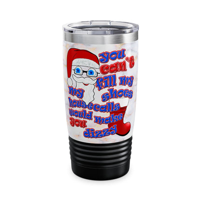 santa's shoes - Ringneck Tumbler, 20oz (white marble)