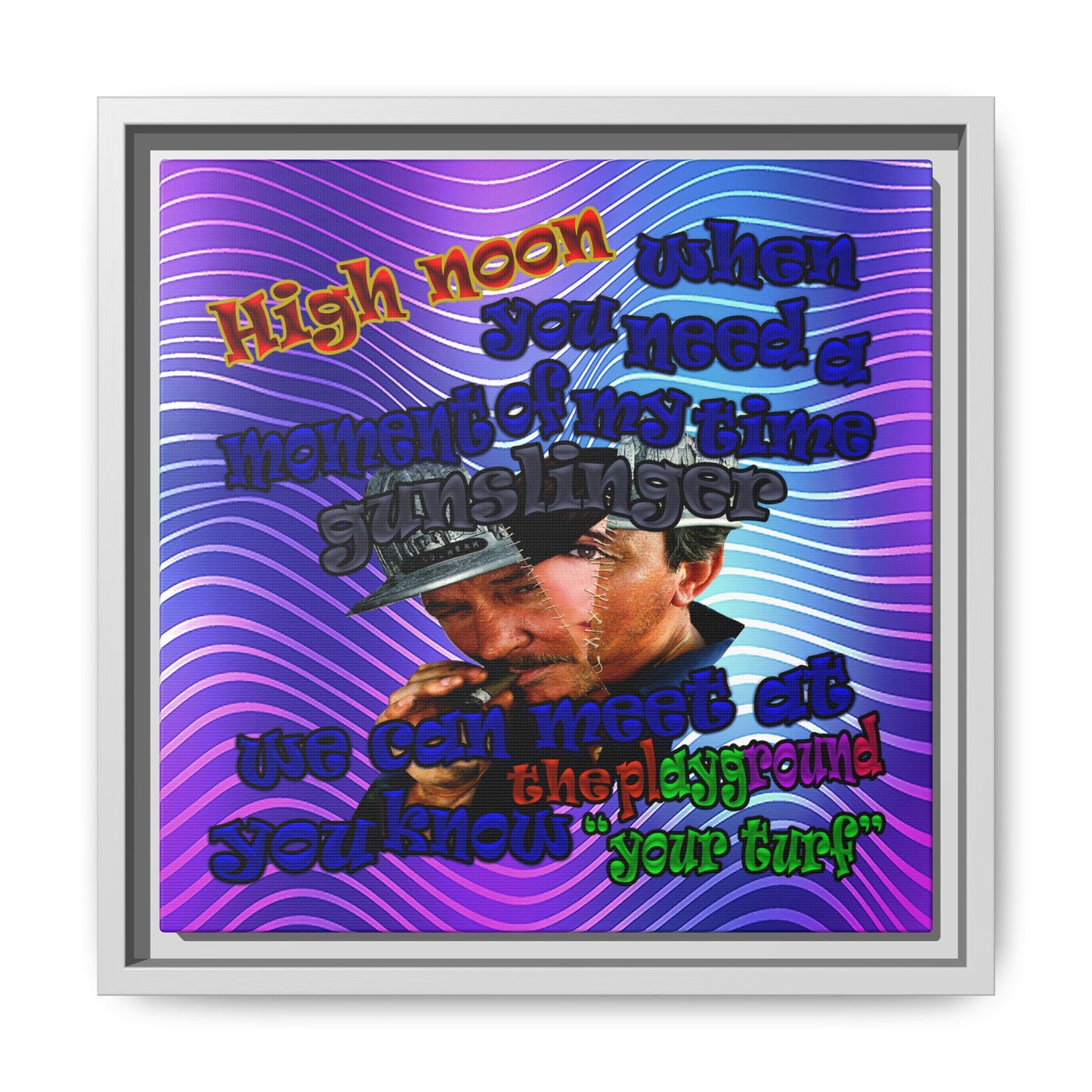 high noon - framed canvas art (purple wave)