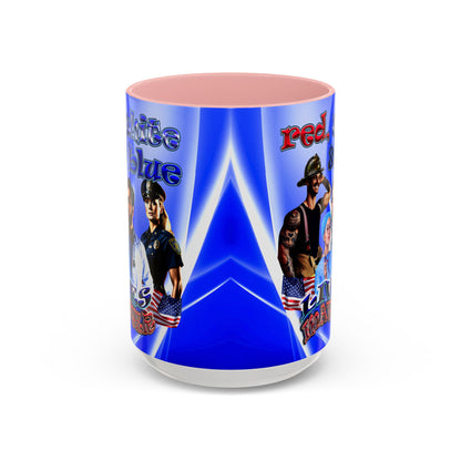 rw&b lives matter - Accent Mug (blue-white wave)