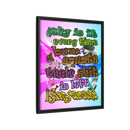 the bum's shit - framed canvas art (light blue-pink wave)