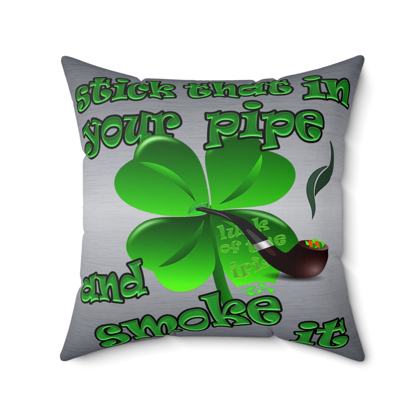 celtics logo - Spun Polyester Square Pillow - (brushed nickel)