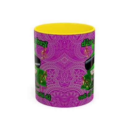 disc jockey - Accent Mug (pink swirl)