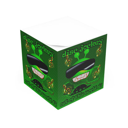 disc jockey - note cube (logo green)