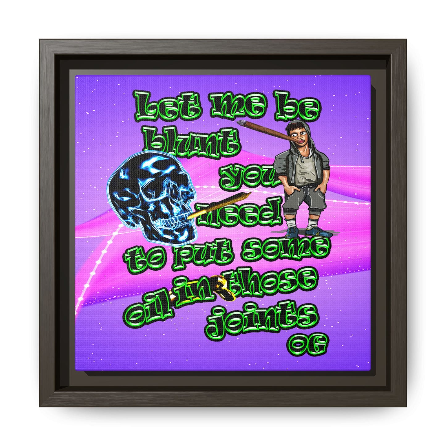 og - framed canvas art (purple-pink wave)