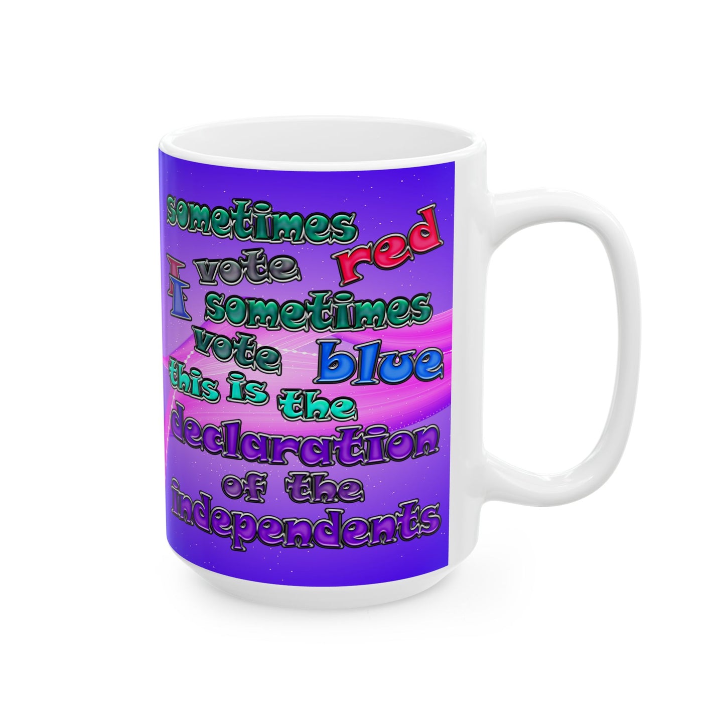 declaration of the independents - White Mug (purple-pink wave)