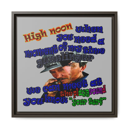 high noon - framed canvas art (light grey)