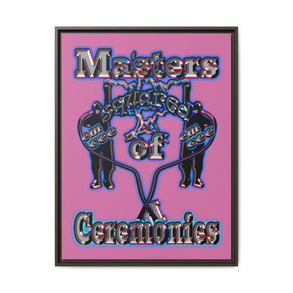 em cee squared - framed canvas art (light pink)
