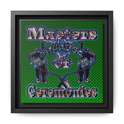 em cee squared - framed canvas art (logo green)