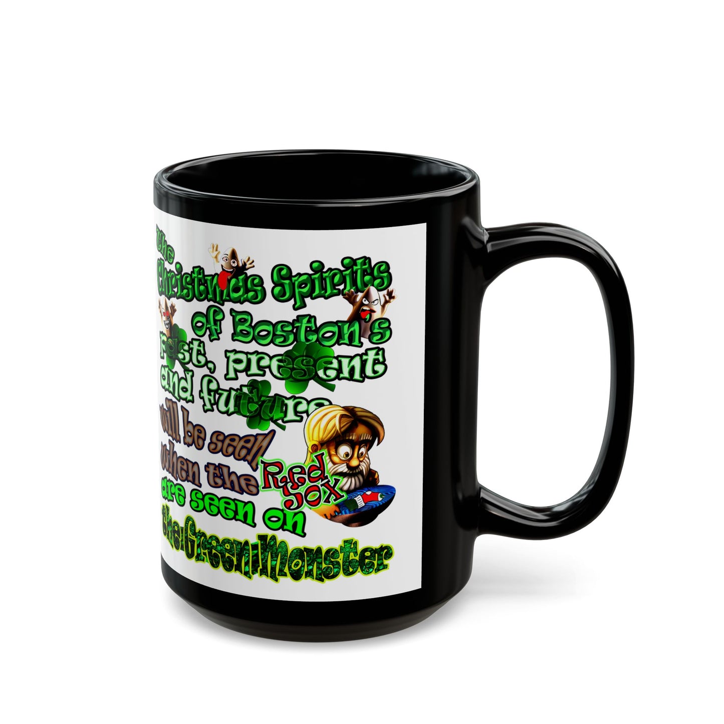 christmas spirits of boston - Black Mug (white)
