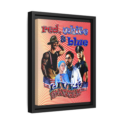 rw&b lives matter - framed canvas art (yellow-orange wave)