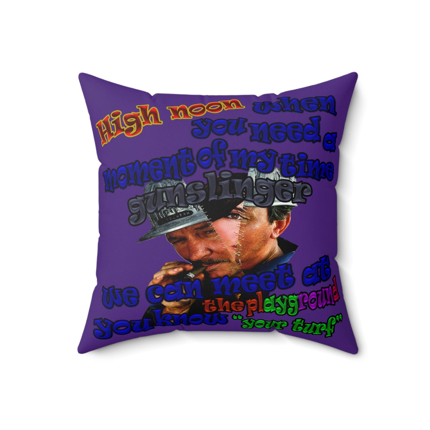 high noon - Spun Polyester Square Pillow - (purple)
