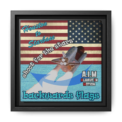 shoot for the stars - framed canvas art (faded blue)