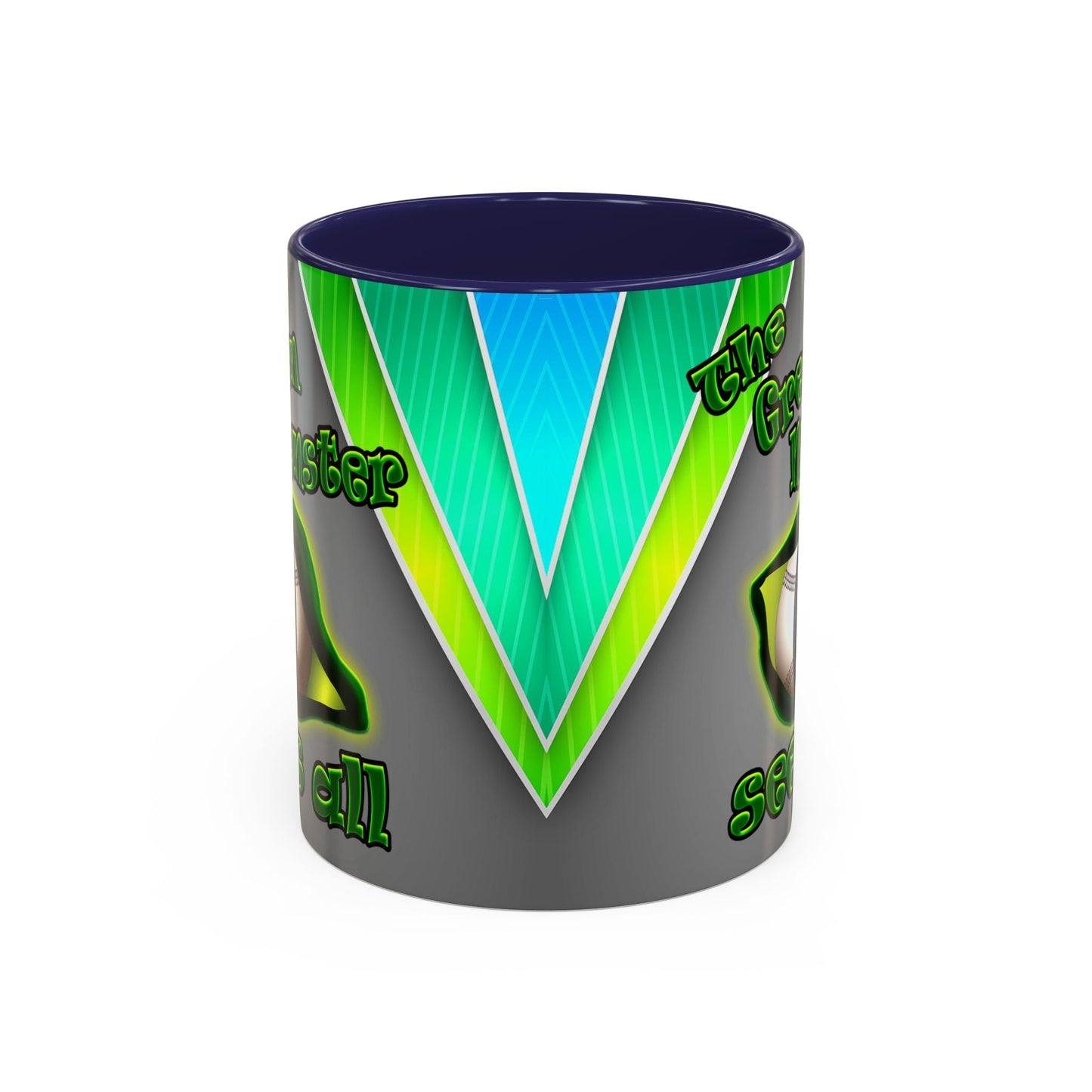 green monster - Accent Mug (rainbow split)
