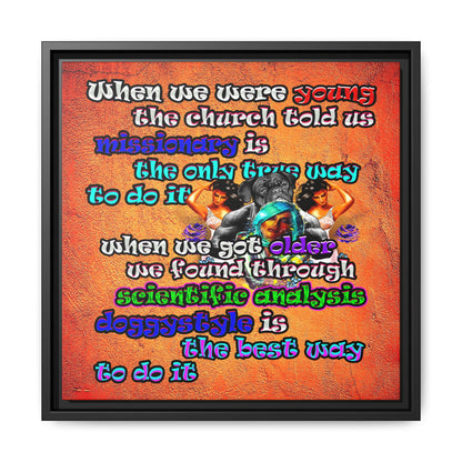 doggystyle - framed canvas art (burnt orange)