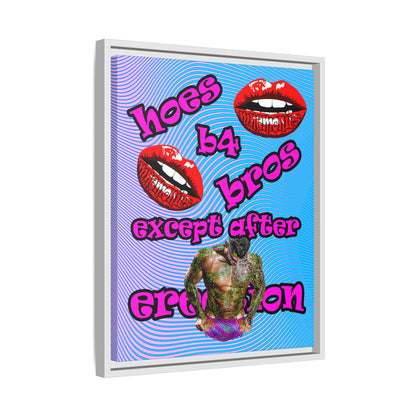 hoes b4 bros - framed canvas art (light blue-purple wave)