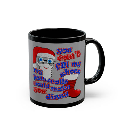 santa's shoes - Black Mug (grey)